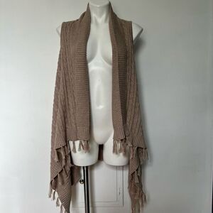 Matilda Jane Cable Knit Fringe Tassel vest shawl